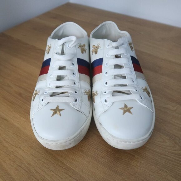 Gucci Ace Web Bees and Stars Sneakers Size 36.5 / US 6.5 - Picture 2 of 13